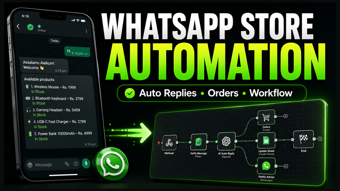 WhatsApp product and order automation workflow